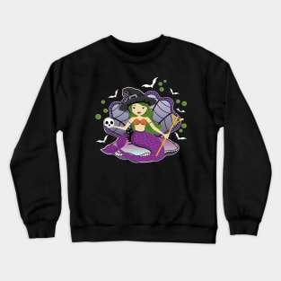 Halloween Witch Mermaid Crewneck Sweatshirt